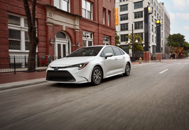 2022 toyota corolla hybrid driving shot